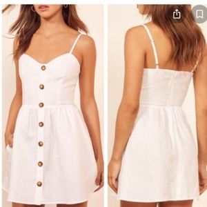 Reformation Velma white mini dress 2